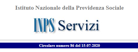 INPS_Circolare n.86 del 15/07/2020