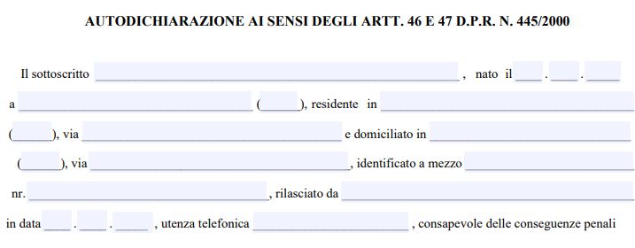 Modulo Autodichiarazione aggiornato 04/05/2020