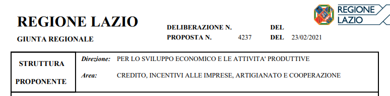 Regione Lazio_Delibera 23/02/2021