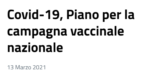 Piano per la campagna vaccinale nazionale