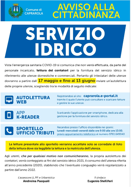 Autolettura utenza idrica