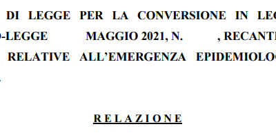 Decreto Legge – 18/05/2021