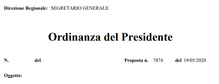 Regione Lazio_Ordinanza Z00042 del 19/05/2020