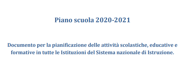 Piano scuola 2020-2021