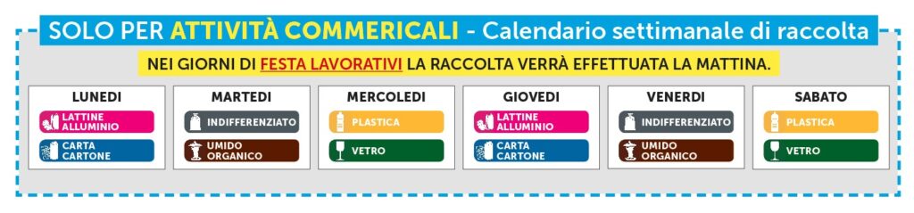 Calendario raccolta attività commerciali