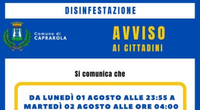 Avviso disinfestazione